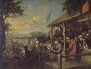 William Hogarth Presiding Election Series oil on canvas